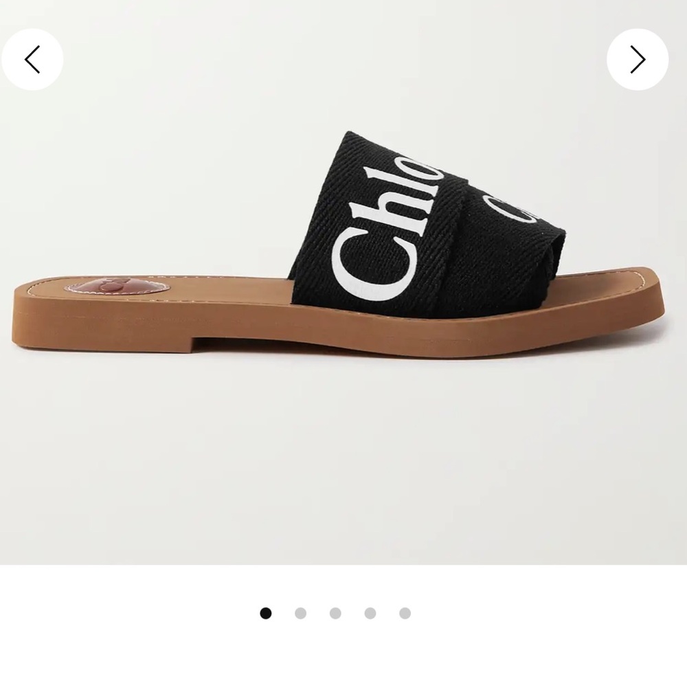 Chloe Woody logo-print canvas slides
